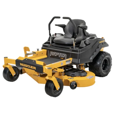 Tondeuse autoportée braquage zéro HUSTLER Raptor X42, moteur Kawasaki FR651V, largeur 107 cm, hydrostatique, siège enveloppant et confortable, plateau renforcé