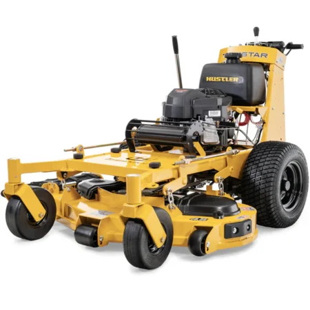 Tondeuse autotractée professionnelle Hustler TrimStar, moteur Kawasaki 23 HP, largeur 91 cm, direction H-bar®, éjection latérale et galets anti-scalp