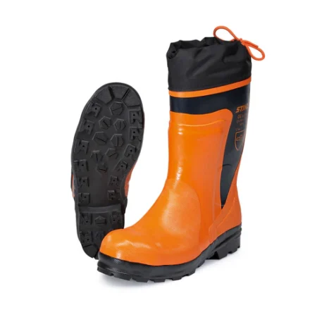 Bottes STIHL FUNCTION en caoutchouc, protection tronçonneuse classe 1, semelles à crampons auto-nettoyants et tige réglable
