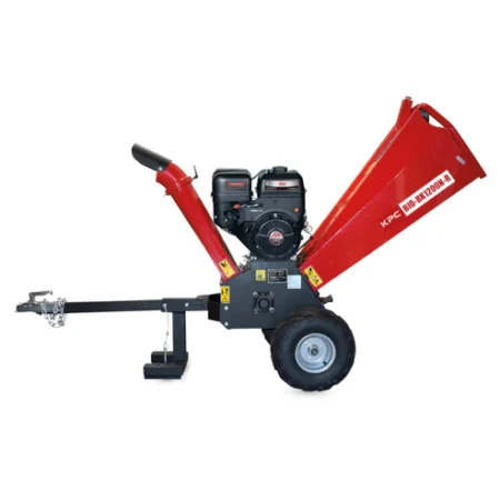 Broyeur thermique KPC BK1200NR avec moteur 15 CV, double lame réversible 300 mm, pour branches de 80 à 100 mm, monté sur roues gonflables