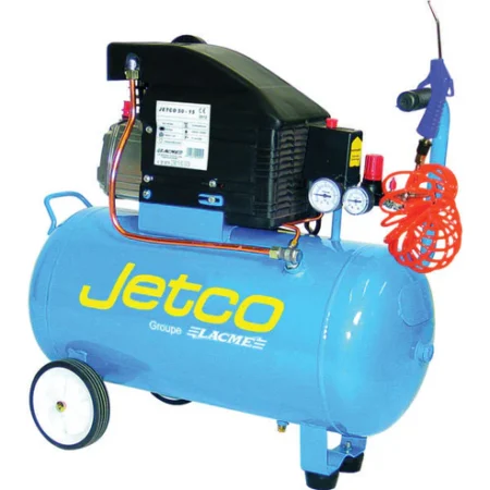 Compresseur JETCO 50L Lacmé 2 CV 230 V avec cuve 50 L et roues pleines Ø150 mm