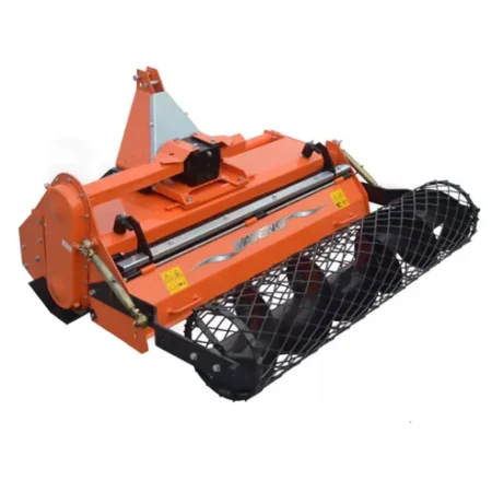 Enfouisseur de pierres MATENG STB monté sur microtracteur, rotor à rotation inversée et grille de sélection pour niveler sols pierreux et préparer terrain pour semis