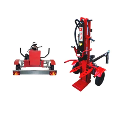 Fendeuse de bûches thermique 22 tonnes KPC SLR 22TV-NS avec remorque homologuée route