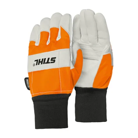 Gants anti-coupures STIHL Function Protect MS en cuir/textile avec renforts pour protection lors de tronçonnage et entretien d’arbres