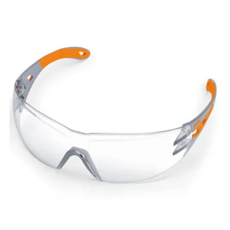 Lunettes de sécurité STIHL professionnelles incolores avec protection UV 100 %, anti-rayures et anti-buée pour travaux forestiers et chantiers