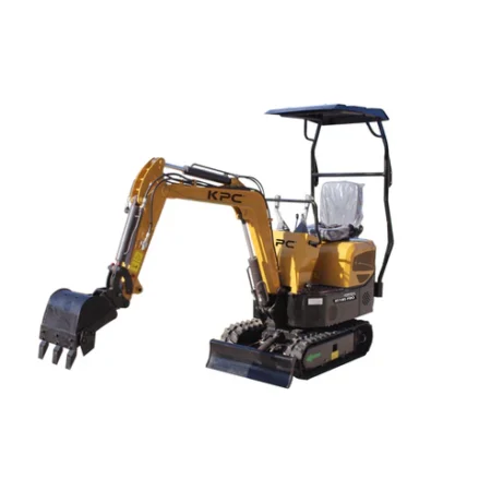 Mini-pelle KPC Warehouse KT10S PRO compacte de 920 kg avec godet 400 mm, cabine démontable et système de connexion rapide pour travaux de terrassement et espaces verts.