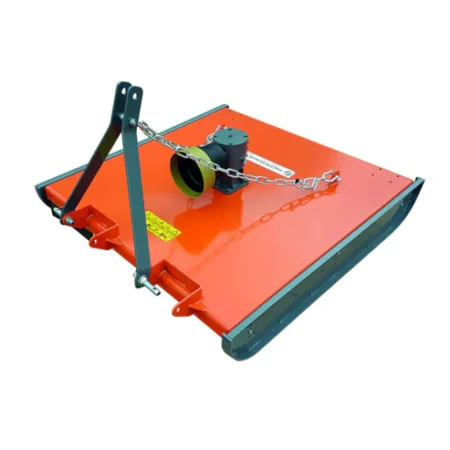 Rotobroyeur à axe vertical MORGNIEUX GA avec rotor à 2 lames escamotables et déport latéral, conçu pour débroussailler prairies et bordures en toute sécurité.