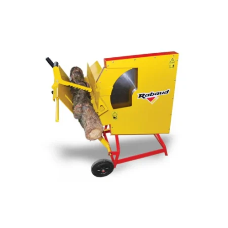 Scie circulaire à bois RABAUD XYLOSCIE 700 ET PRO 2 avec lame 700 mm, chevalet pivotant et carter de protection
