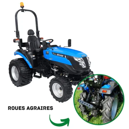 Microtracteur SOLIS 26 HST hydrostatique 26 CV avec plateforme plane et chargeur frontal en option