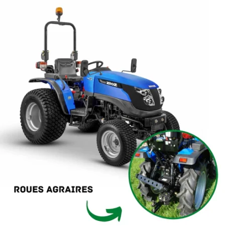 Microtracteur SOLIS 26 Mécanique 26 CV, compact, robuste avec direction assistée et équipements complets pour travaux agricoles