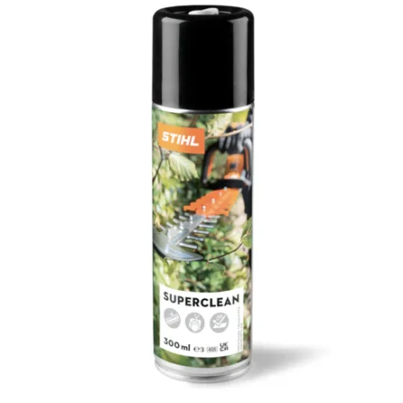 Spray SUPERCLEAN STIHL 300 mL, dissolvant et lubrifiant 2-en-1 pour chaînes de tronçonneuses et couteaux de taille-haies, protection anti-corrosionSpray SUPERCLEAN STIHL 300 mL, dissolvant et lubrifiant 2-en-1 pour chaînes de tronçonneuses et couteaux de taille-haies, protection anti-corrosion