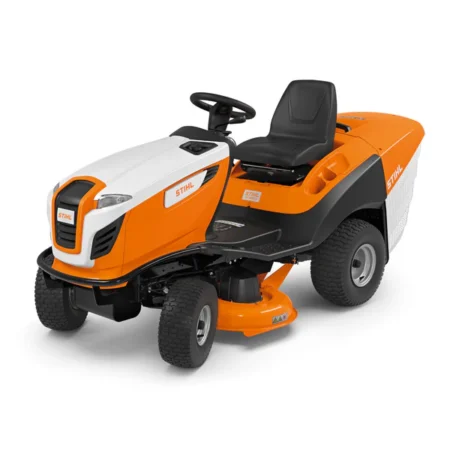 Tracteur tondeuse STIHL RT 5097 Z avec bac de 250 litres, plateau 95 cm, moteur bicylindre, hydrostatique, ramassage efficace et dispositif de remorquage intégré