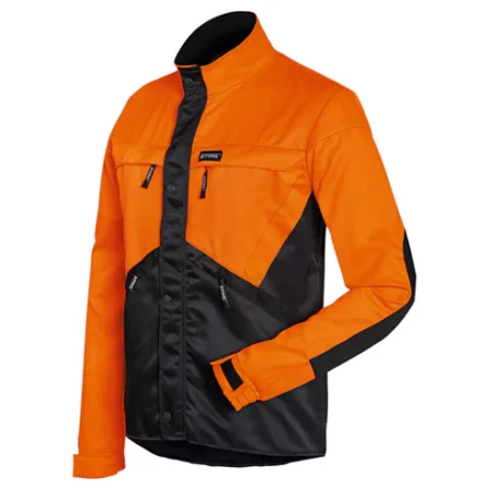 Veste de travail STIHL DYNAMIC orange avec empiècements stretch, coudes renforcés et ventilation sous les aisselles