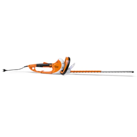 Taille-haie électrique STIHL HSE 81-600 – 60 cm, lamier double tranchant laser et diamant, poignée pivotante et protège-main transparent