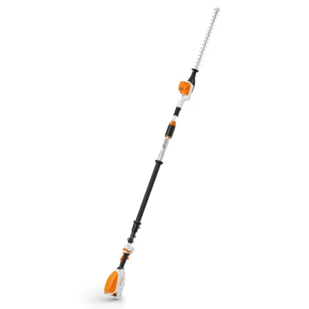 Taille-haie à batterie STIHL HLA 86 avec perche télescopique et lamier double tranchant pour coupe professionnelle de haies hautes et arbustes difficiles