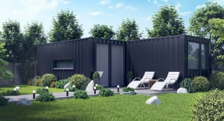 Conteneur maison 6×6 m double – chambre, salon, cuisine et salle de bain