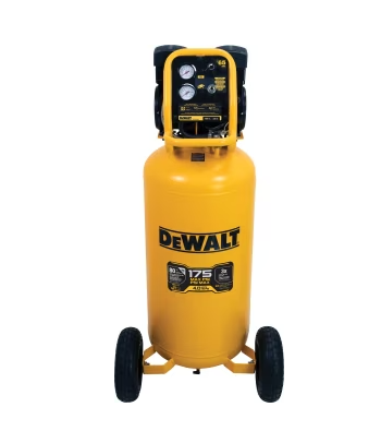 Compresseur d’air portatif ultrasilencieux DEWALT 26 gallons avec réservoir robuste et design compact adapté aux travaux intensifs