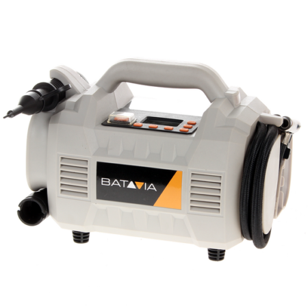 Compresseur à batterie portatif Batavia 18 V avec batterie 2 Ah et chargeur inclus pour gonflage rapide et sans fil