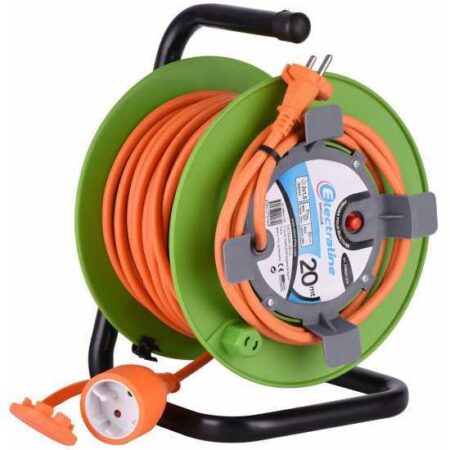 L’enrouleur Electraline 20 m avec prise universelle est idéal pour la maison, le jardin et l’atelier. Il dispose de 2 fils en cuivre de 1,5 mm², assurant une alimentation sûre et stable. Grâce à sa longueur de 20 m, il permet de brancher vos appareils sur de grandes distances sans contrainte. La prise universelle s’adapte à différents types de fiches. De plus, son boîtier robuste protège le câble de l’humidité et de la poussière. Ainsi, cet enrouleur est parfait pour le bricolage, l’entretien du jardin et un usage professionnel. Avantages et utilisations Enrouleur robuste pour maison, jardin et atelier 2 fils en cuivre 1,5 mm² pour une conductivité optimale 20 m de câble pour plus de liberté d’installation Prise universelle compatible avec tous types de fiches Résistant à la chaleur, à l’humidité et aux chocs Idéal pour outils électriques, appareils électroménagers et éclairage Manipulation simple et sécurisée Caractéristiques techniques Type : enrouleur avec câble de 20 m Section des fils : 2 x 1,5 mm² en cuivre Longueur : 20 m Intensité nominale : 10 A Tension nominale : 230 V Isolation : PVC résistant Température de fonctionnement : -20 °C à +90 °C Couleur : rouge/jaune Normes : NF C 15-100, CE Pourquoi choisir ce produit ? L’enrouleur Electraline 20 m combine sécurité, durabilité et praticité. Ses conducteurs en cuivre garantissent une excellente conductivité et minimisent les pertes d’énergie. De plus, la prise universelle offre une grande flexibilité pour brancher différents appareils. Son boîtier robuste protège le câble des intempéries et assure une utilisation fiable en intérieur comme en extérieur. Par conséquent, cet enrouleur est un choix indispensable pour toute installation électrique domestique ou professionnelle, sécurisée et efficace.
