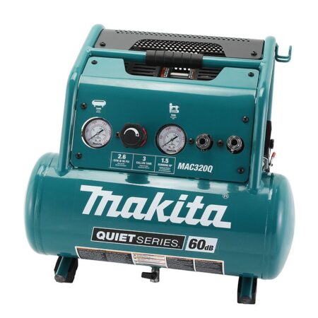 Compresseur portatif silencieux Makita 1,5 CV 3 gallons avec design compact et structure robuste pour usage domestique et atelier
